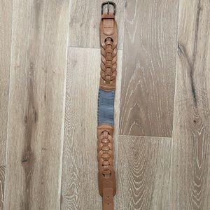Anthropologie leather elastic belt new small
